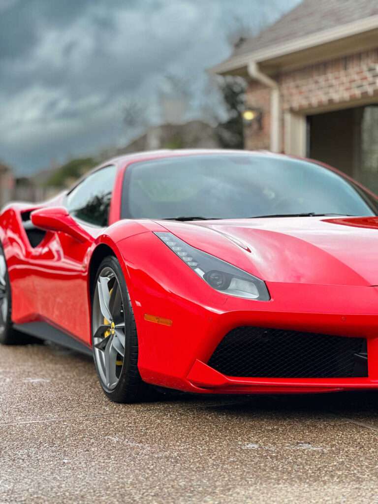 Ferrari 488 getting expert car detailing at Skyrides Auto Care in Killeen, TX 76541, 76549, and 76543