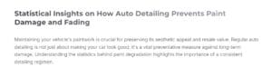 Statistical Insights on How Auto Detailing Prevents Paint Damage and Fading