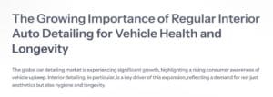 The Growing Importance of Regular Interior Auto Detailing for Vehicle Health and Longevity